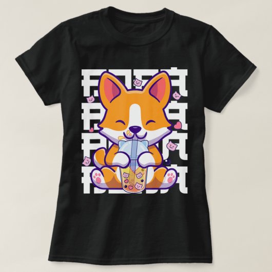 Kawaii Shiba Inu Dog Bubble Tea Boba Anime Gifts G T-shirt (Design voorkant)