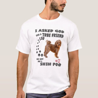 Kawaii Shih Poo Quote mam, Pooshi Dad Art, Cute Sh T-shirt