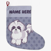 Kawaii Shih Tzu Grote Kerstsok (Voorkant)