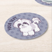 Kawaii Shih Tzu Ronde Kartonnen Onderzetter (Gebogen)