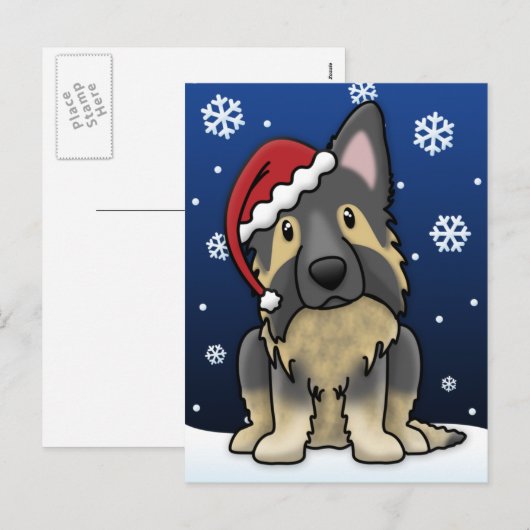 Kawaii Shiloh Shepherd Kerstmis Feestdagenkaart (Voorkant / Achterkant)
