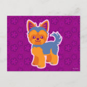 Kawaii Short Hair Yorkie Cartoon Dog Briefkaart (Voorkant)