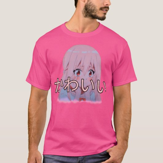 Kawaii Shy Girl T-shirt (Voorkant)