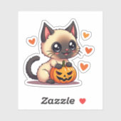 Kawaii Siamese Kitten – Halloween Chibi Sticker (Vel)