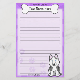 Kawaii Siberian Husky Stationery Briefpapier