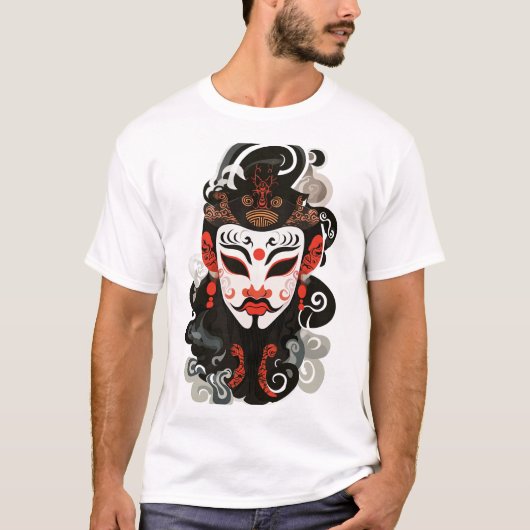 Kawaii Sichuan Opera gezichtsmasker T-shirt (Voorkant)