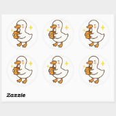 Kawaii Silly Goose Holding Juice Box Sticker (Vel)