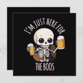 Kawaii Skelet Halloween Oktoberfest Kaart (Voorkant / Achterkant)