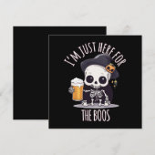 Kawaii Skelet Halloween Oktoberfest Kaart (Voorkant / Achterkant)