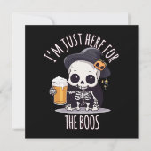 Kawaii Skelet Halloween Oktoberfest Kaart (Voorkant)