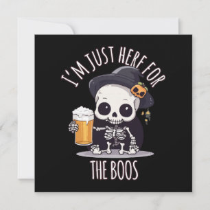 Kawaii Skelet Halloween Oktoberfest Kaart