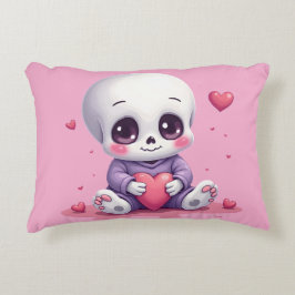 Kawaii Skelet met Hart Accent Kussen