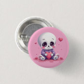 Kawaii Skelet met Hart Ronde Button 3,2 Cm (Voorkant /achterkant)