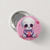 Kawaii Skelet met Hart Ronde Button 3,2 Cm (Voorkant /achterkant)