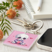 Kawaii Skelet met Hart Sleutelhanger (Voorkant Rechts)