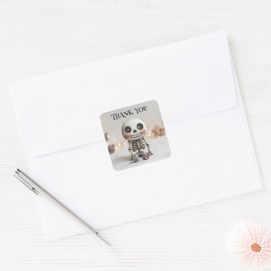 Kawaii Skeleton Dank u Stickers (Envelop)