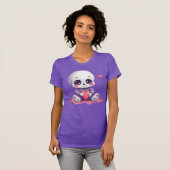 Kawaii Skeleton Holding Heart T-shirt (Voorkant volledig)