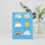 Kawaii Skies Gelukkig Weer 2026 Kalender Briefkaart (Staand voorkant)