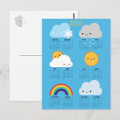 Kawaii Skies Gelukkig Weer 2026 Kalender Briefkaart (Voorkant / Achterkant)
