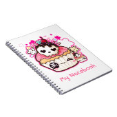 Kawaii skull cupcake met sterren en hart notitieboek (Rechterzijde)