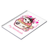 Kawaii skull cupcake met sterren en hart notitieboek (Linkerzijde)