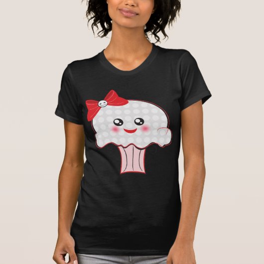 Kawaii Skull Cupcake T-shirt (Voorkant)