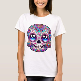 Kawaii Skull Mandala Art Kleurrijk Actief T-shirt