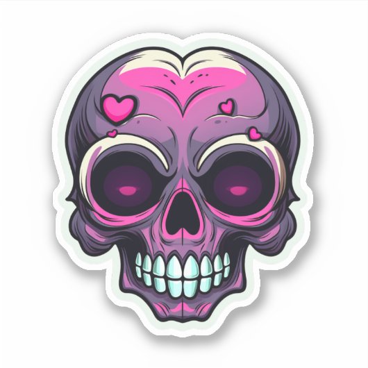 Kawaii Skull Sticker (Voorkant)