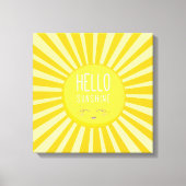 KAWAII SKY heldere, vette gele glimlachende zonnes Canvas Afdruk (Voorkant)