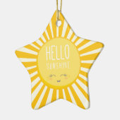 KAWAII SKY heldere, vette gele glimlachende zonnes Keramisch Ornament (Links)