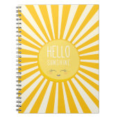 KAWAII SKY heldere, vette gele glimlachende zonnes Notitieboek (Voorkant)