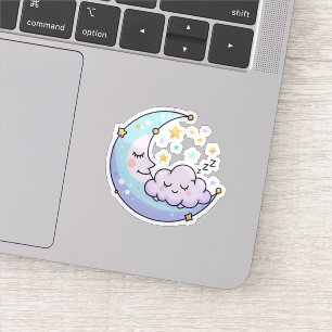 Kawaii Slaapmaan Wolk Sticker Hemels体