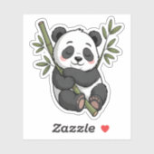 Kawaii slaappanda op bamboe sticker (Vel)