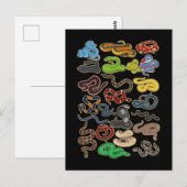 Kawaii Slang Collage Cute Reptiel Briefkaart (Voorkant / Achterkant)