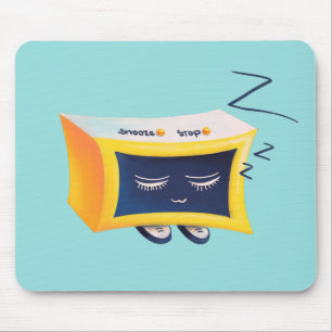 Kawaii Slapende Alarm Clock Character Muismat