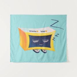 Kawaii Slapende Alarm Clock Character Wandkleed