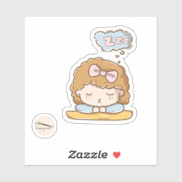 Kawaii slapende meisje scrapbooking sticker