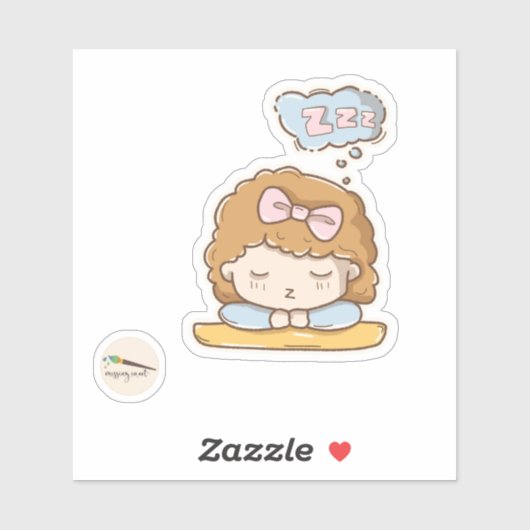 Kawaii slapende meisje scrapbooking sticker (Vel)