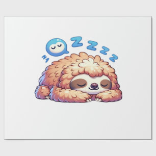 Kawaii Slaperige Luiaard Slaap Zzz Grappig Lui Die Cadeaupapier