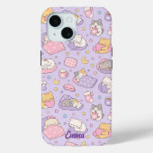 Kawaii Sleeping Cats Pattern Phone Case (Achterkant)