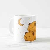 Kawaii sleepy dreamy cozy cartoon hamster moon  koffiemok (Voorkant links)