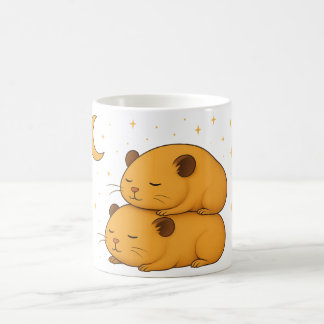 Kawaii sleepy dreamy cozy cartoon hamster moon koffiemok