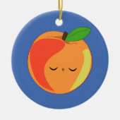 Kawaii Sleepy Lil’ Peach Keramisch Ornament (Voorkant)