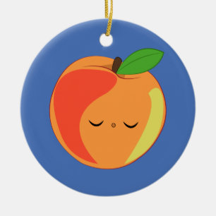 Kawaii Sleepy Lil’ Peach Keramisch Ornament
