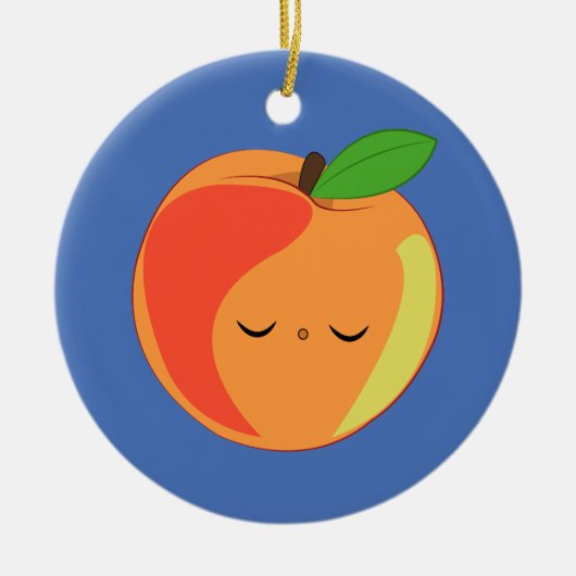 Kawaii Sleepy Lil’ Peach Keramisch Ornament (Voorkant)