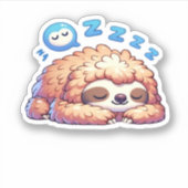 Kawaii Sleepy Sloth Napping Zzz Grappig Lui Dier Sticker (Voorkant)