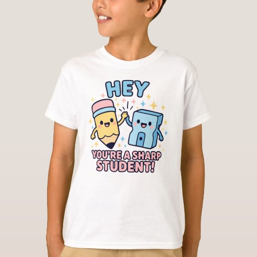 Kawaii “Slimme Student” Potlood & Puntaal T-shirt (Voorkant)
