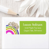 Kawaii Sloth Boho Rainbow Baby shower Schattige ad Etiket (Insitu)
