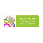Kawaii Sloth Boho Rainbow Baby shower Schattige ad Etiket (Voorkant)