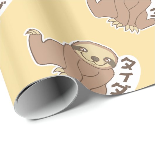 Kawaii Sloth Cadeaupapier (Rol Hoek)